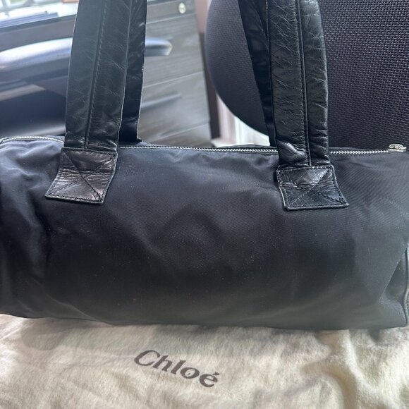 CHLOE Black and Silver Papillon Nylon & Leather Bag with Charm - Picture 5 of 16